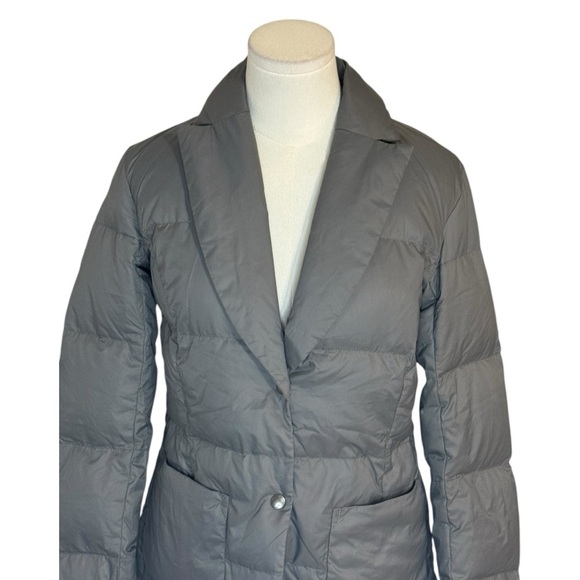 BROOKS BROTHERS‎ Down Puffer Coat Jacket Blazer Gray Winter Size 4 Warm Work - Picture 5 of 9
